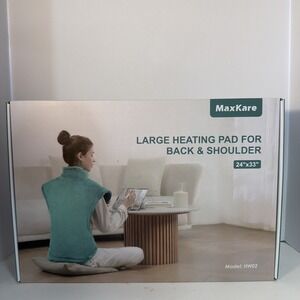 NEW MaxKare Large Heating Pad for Back & Shoulders 24"x33" Green Wearable Vest